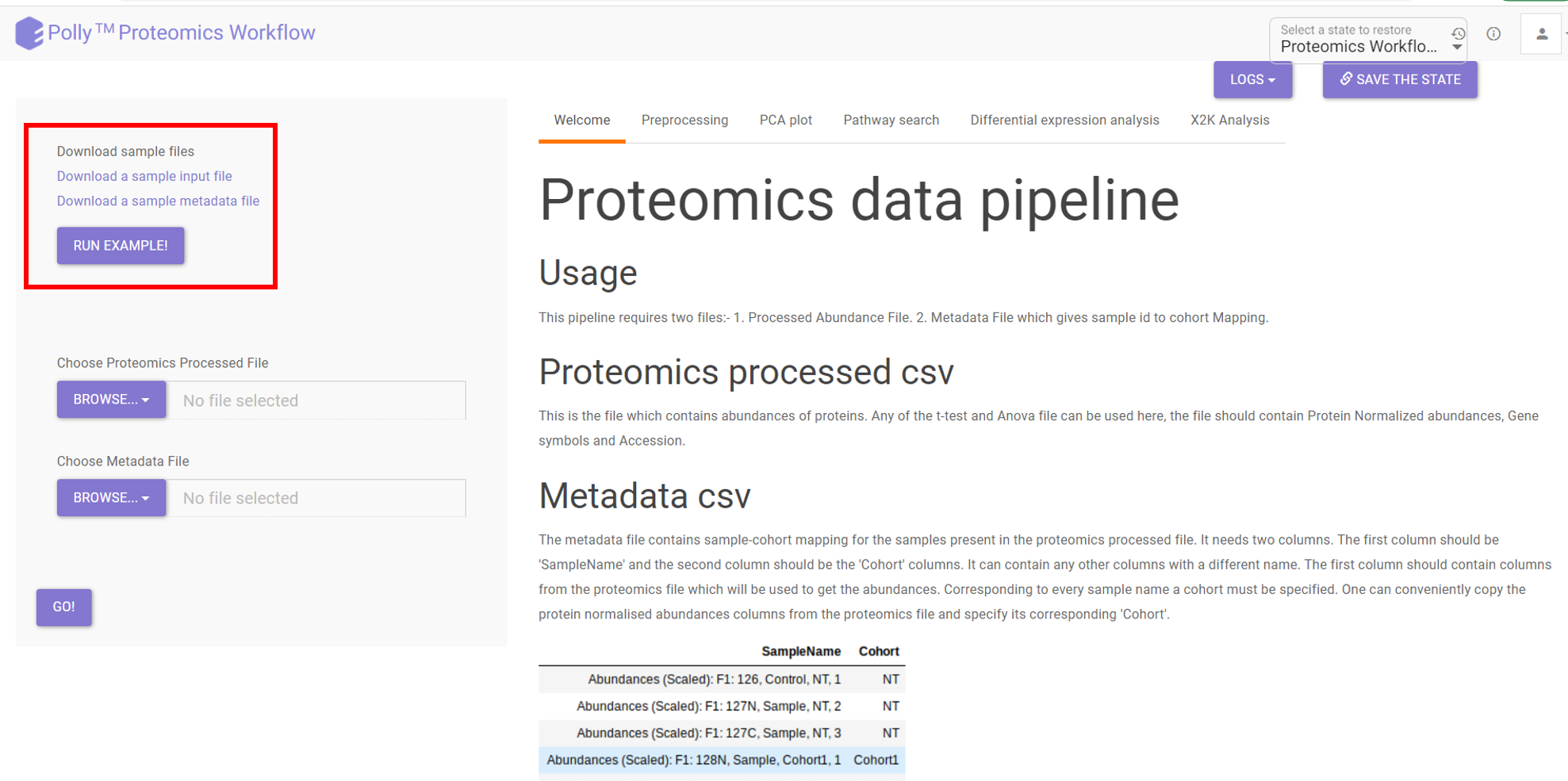 Demo data for MetScape