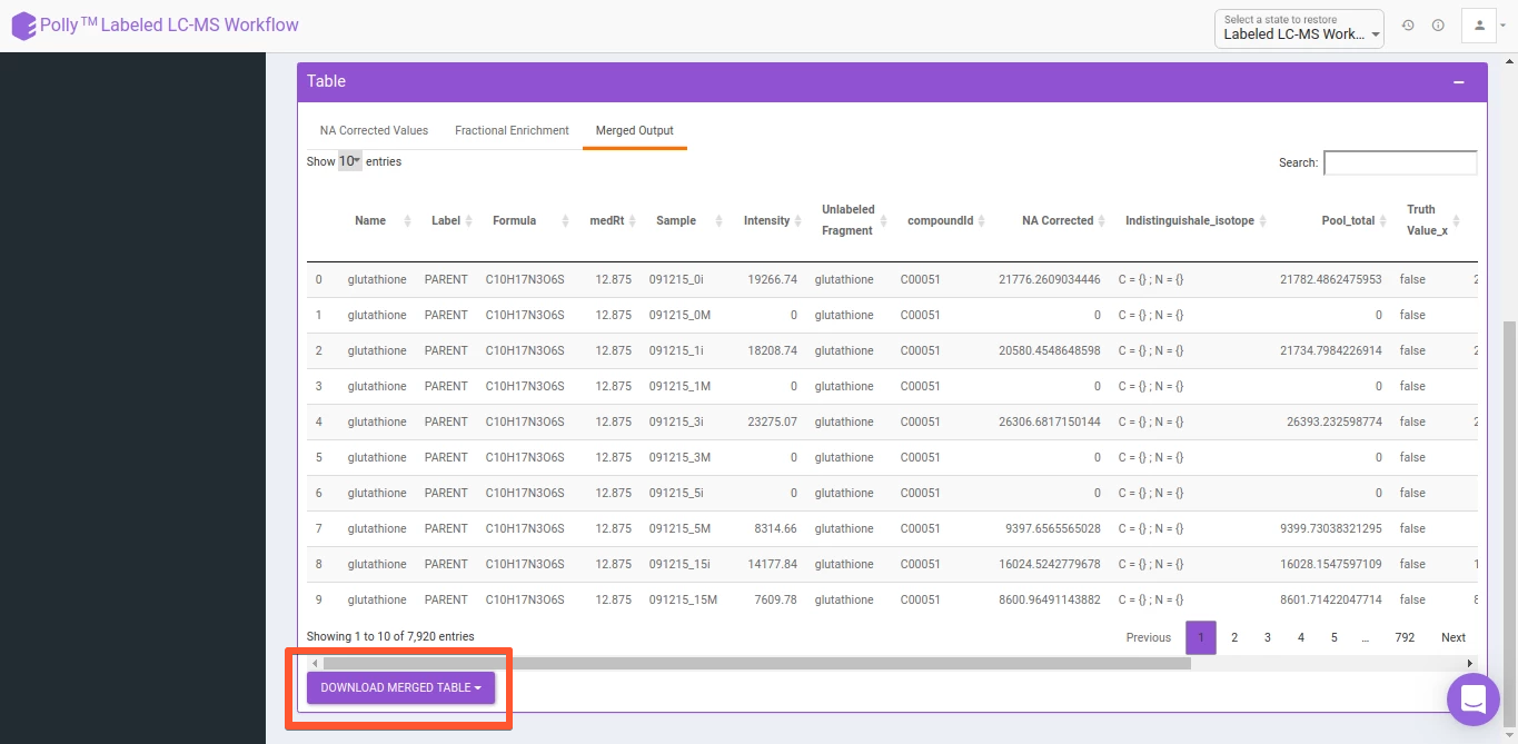 Download the processed data as a .csv file