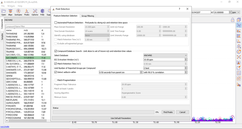 Automated peak detection