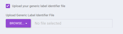 Upload Generic label identifier file