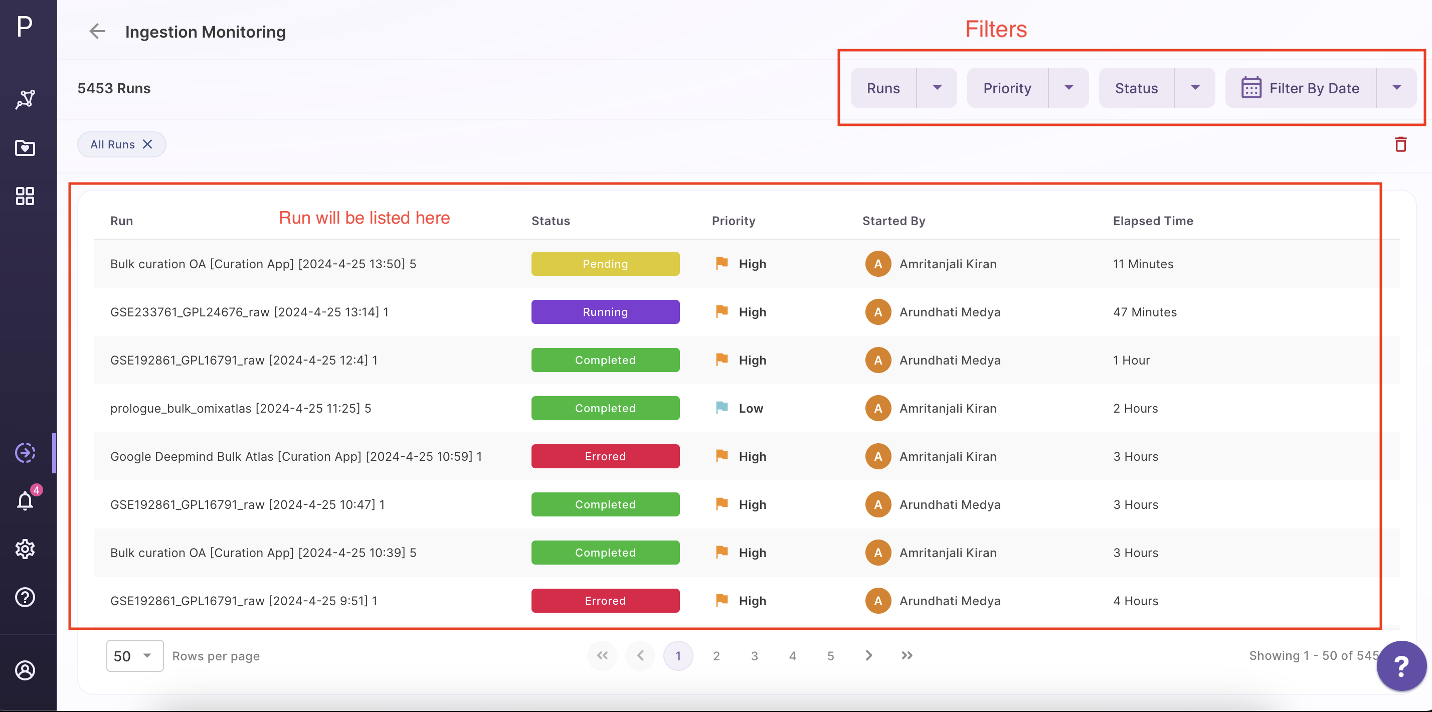 Accessing the dashboard