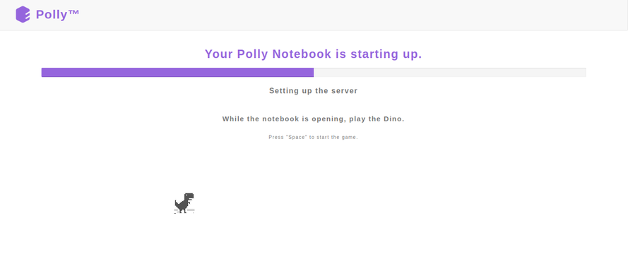 Progress bar upon launching a Polly Notebook