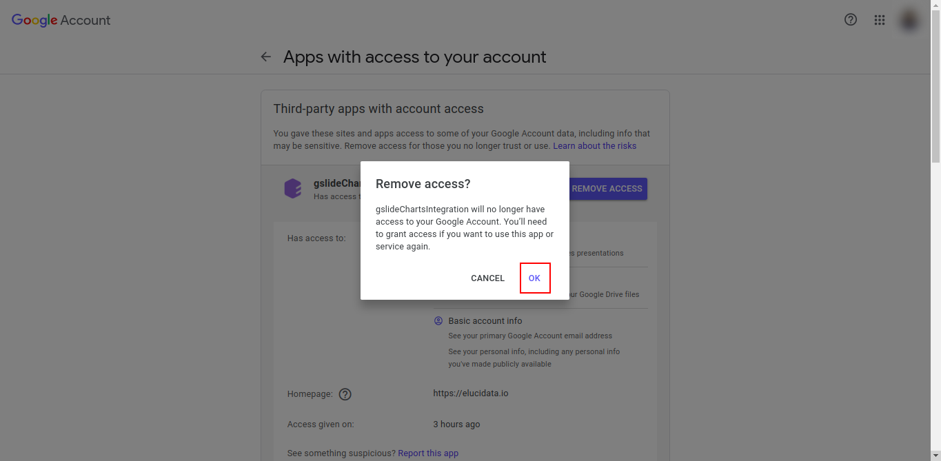 Confirm revoke access