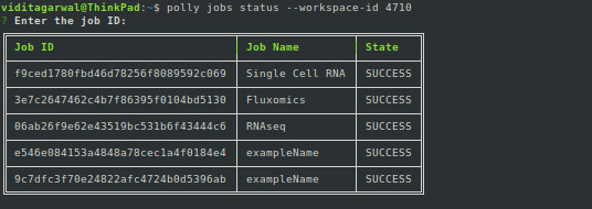 All Job Statuses in a Workspace